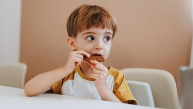Niño comiendo una dieta saludable y equilibrada