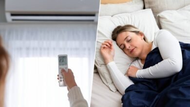 Persona durmiendo con aire acondicionado