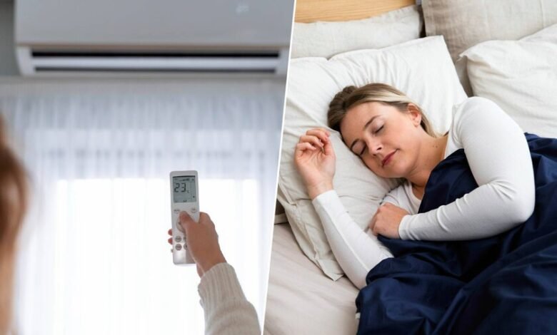 Persona durmiendo con aire acondicionado