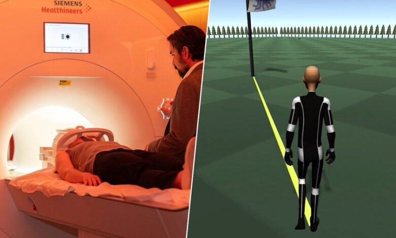 Imagen de una persona jugando un videojuego con una interfaz cerebral