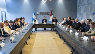 Imagen de una obra de infraestructura en construcción en una localidad de Córdoba