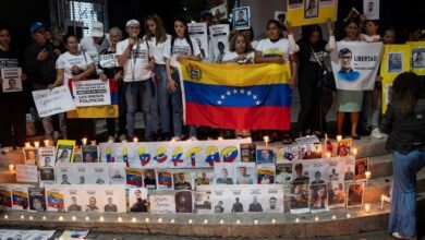 Protesta por los presos políticos en Venezuela