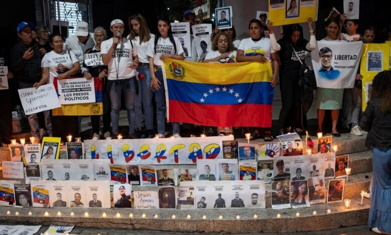 Protesta por los presos políticos en Venezuela