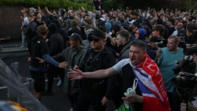 Imagen de la protesta por la muerte de Henry Nowak en el Reino Unido