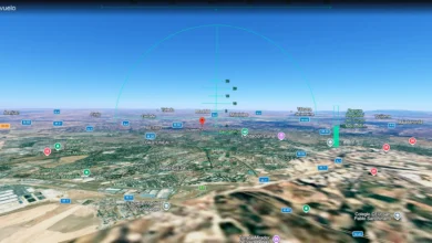 Imagen de una pantalla de ordenador mostrando el simulador de vuelo de Google Earth