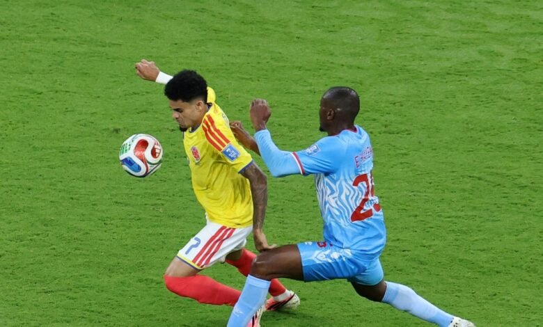 Imagen de James Rodríguez en acción durante el partido entre Colombia y RD Congo en el Mundial 2026