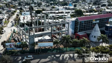 El gobernador Martín Llaryora durante la supervisión de las obras de la nueva sede de la Universidad Provincial de Córdoba