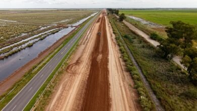 Trabajos de construcción en la Autopista Ruta 19