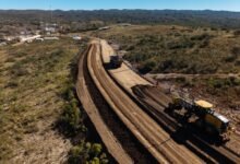 Trabajos de pavimentación en la Ruta S-400