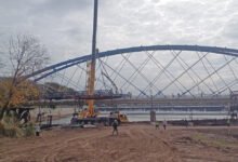 Imagen del puente Vélez Sarsfield durante el operativo de recuperación