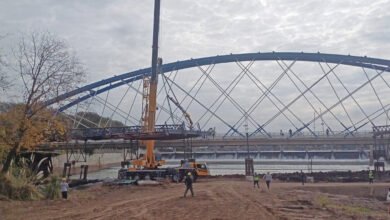 Imagen del puente Vélez Sarsfield durante el operativo de recuperación