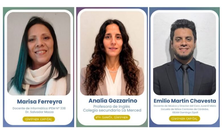 Docentes cordobeses destacados en el Premio Nacional "Docentes que Inspiran"