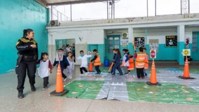 Imagen de un programa de educación vial en una escuela de Córdoba