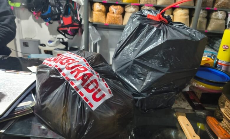 Imagen de productos zooterápicos decomisados en Oncativo