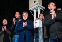 Imagen de la inauguración de la iluminación del primer tramo de la Circunvalación de Río Cuarto.