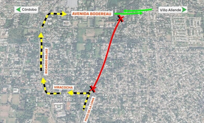 Imagen de la obra de Av. Bodereau con maquinaria y trabajadores