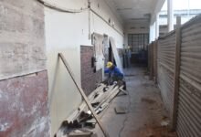 Imagen de la Escuela Teniente General Julio Argentino Roca durante las obras de ampliación