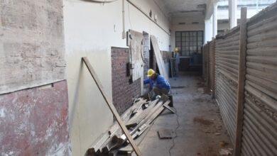 Imagen de la Escuela Teniente General Julio Argentino Roca durante las obras de ampliación