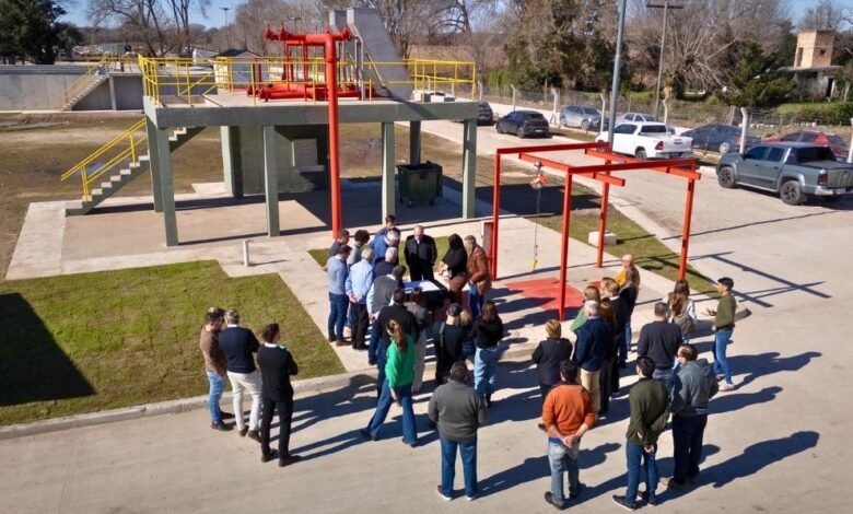 Imagen de la obra de saneamiento cloacal en San Agustín