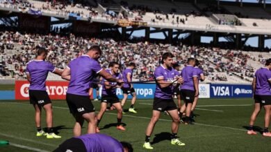 Imagen de Los Pumas entrenando en el Estadio Mario Alberto Kempes