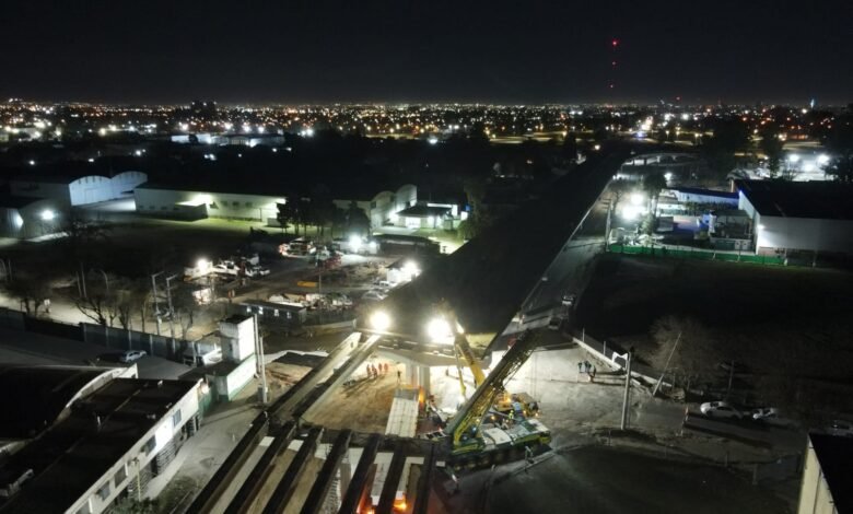 Imagen del altonivel de la avenida Vélez Sarsfield en construcción