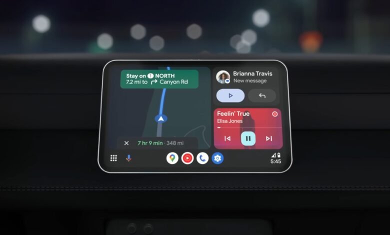 Imagen de un vehículo con Android Auto mostrando el velocímetro