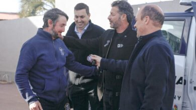 Agentes de la Guardia Local de Idiazábal durante el acto de lanzamiento