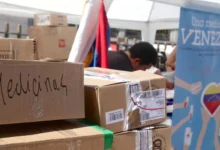 Cajas de medicamentos listas para ser enviadas a Venezuela