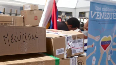Cajas de medicamentos listas para ser enviadas a Venezuela