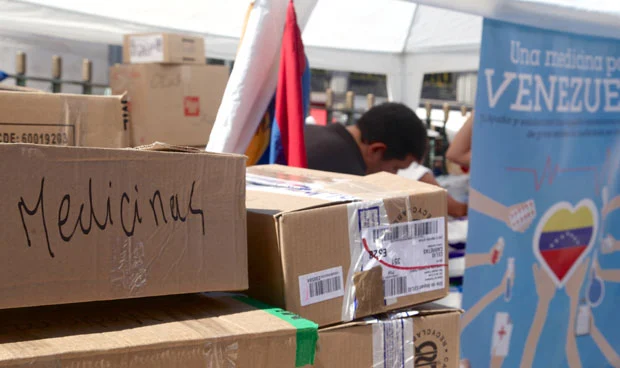 Cajas de medicamentos listas para ser enviadas a Venezuela