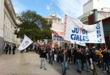 Imagen de empleados judiciales en protesta en Córdoba