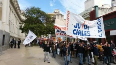 Imagen de empleados judiciales en protesta en Córdoba