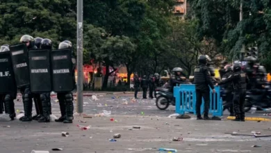 Policía de Córdoba en acción durante un partido de la Selección Argentina