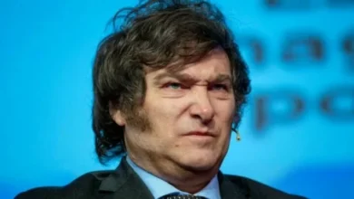 Imagen de Javier Milei con una cita de Winston Churchill