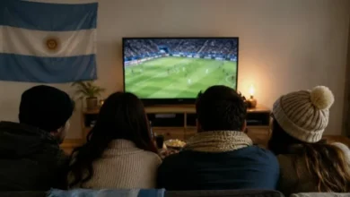 Aficionados argentinos en un estadio