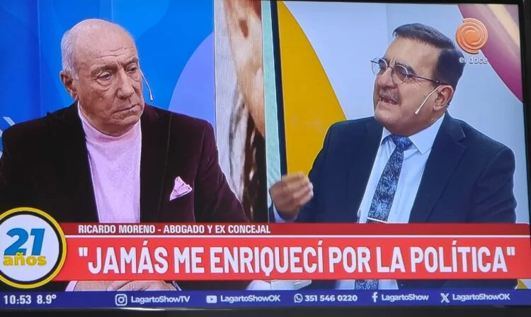 Ricardo Moreno en una entrevista televisiva
