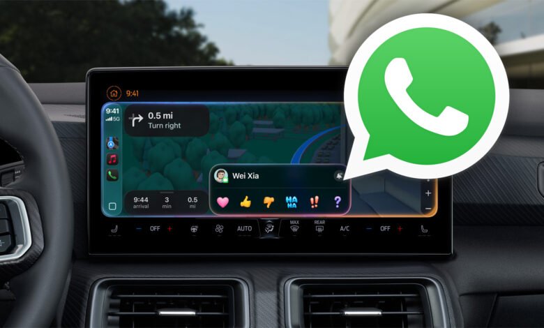Pantalla de WhatsApp en Android Auto mostrando las nuevas funcionalidades de conducción segura