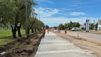 Imagen de la construcción de la ciclovía en Córdoba