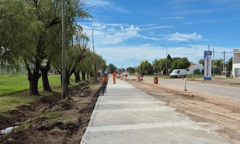 Imagen de la construcción de la ciclovía en Córdoba