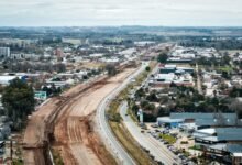 Imagen de la obra de construcción del altonivel en Río Cuarto