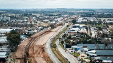 Imagen de la obra de construcción del altonivel en Río Cuarto