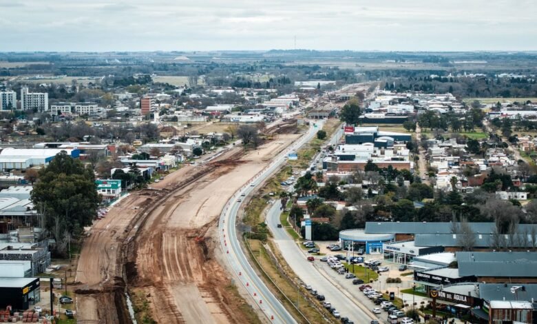 Imagen de la obra de construcción del altonivel en Río Cuarto