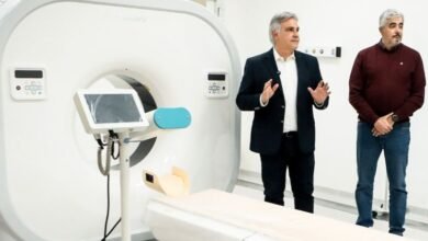 El gobernador Llaryora en la obra del Hospital Regional Huinca Renancó
