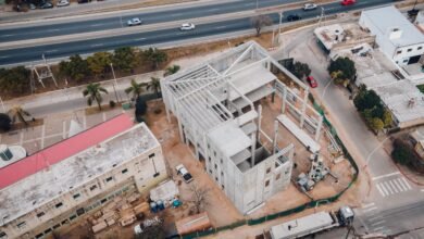 Imagen de la construcción de la nueva sede de la Universidad Provincial de Córdoba en zona sur