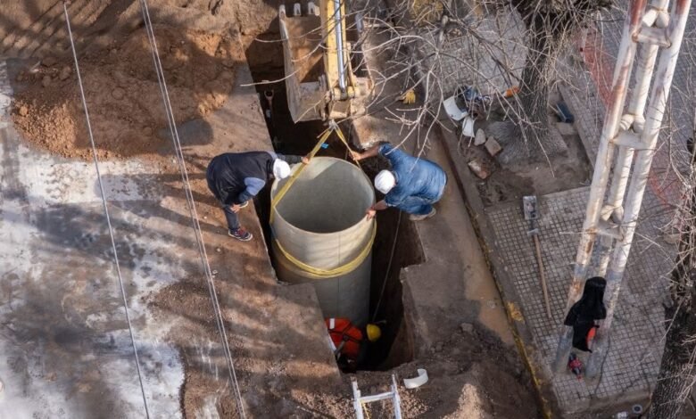 Imagen de la obra en construcción en la avenida Fuerza Aérea