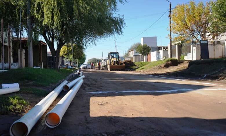 Imagen de la obra de saneamiento cloacal en Río Cuarto