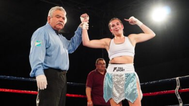 Imagen de la noche de boxeo en el Superdomo Municipal de San Francisco