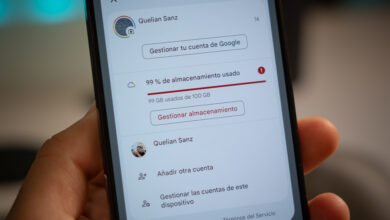 Imagen de una cuenta de Google con un mensaje de alerta sobre el cambio en el almacenamiento