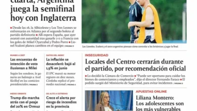 Imagen de la tapa del diario del miércoles 15 de julio de 2026