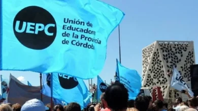 Imagen de docentes en protesta durante un paro nacional